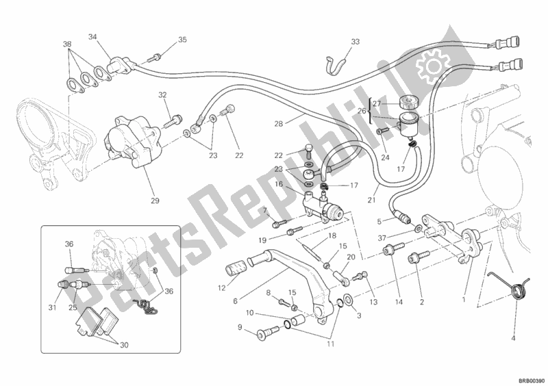 Todas las partes para Sistema De Freno Trasero de Ducati Superbike 1198 SP 2011